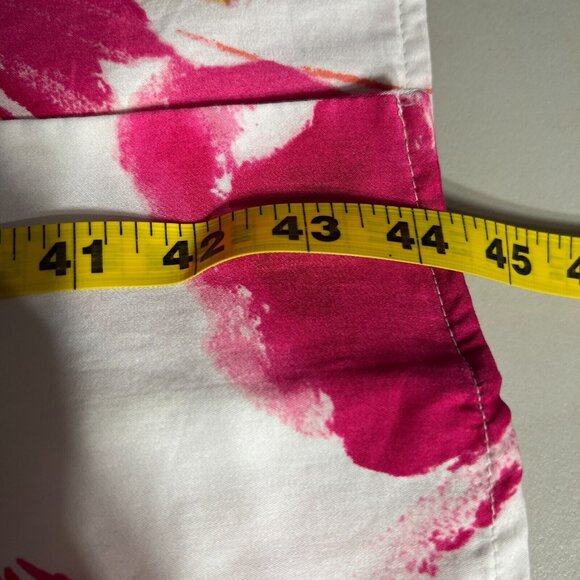 Jones New York Dress Womens 10 Pink Floral Ruffle Collar Belted Button Up A-Line - Picture 3 of 12